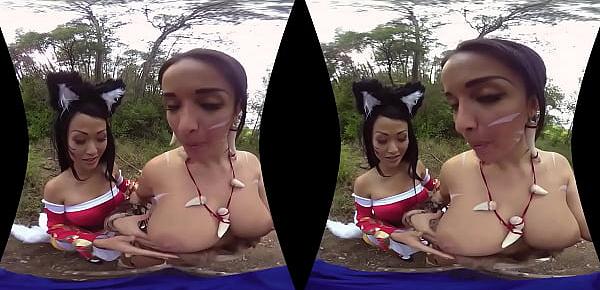  League of Legends Cosplay VR Porn starring Anissa Kate and Pussy Kat in wild raw threeway